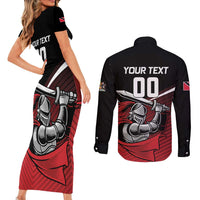 Custom Knight Riders Trinbago Cricket Couples Matching Short Sleeve Bodycon Dress and Long Sleeve Button Shirt Play Fight Win Repeat LT01