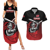 Custom Knight Riders Trinbago Cricket Couples Matching Summer Maxi Dress and Hawaiian Shirt Play Fight Win Repeat LT01