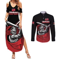 Custom Knight Riders Trinbago Cricket Couples Matching Summer Maxi Dress and Long Sleeve Button Shirt Play Fight Win Repeat LT01
