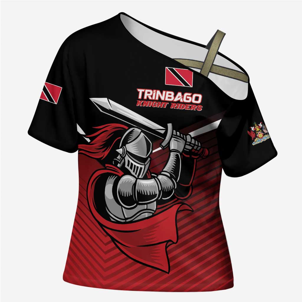 Custom Knight Riders Trinbago Cricket Cross Shoulder Shirt Play Fight Win Repeat - Wonder Print Shop