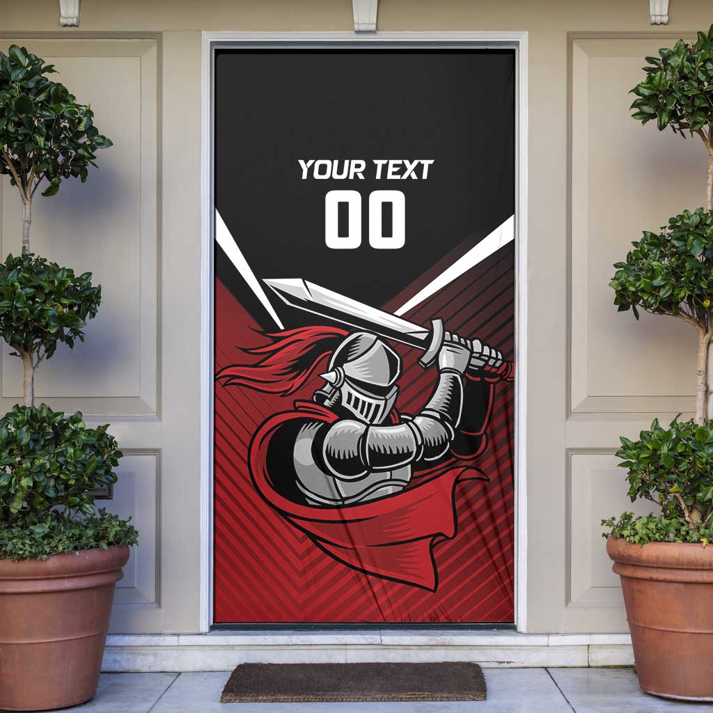 Custom Knight Riders Trinbago Cricket Door Cover Play Fight Win Repeat - Wonder Print Shop