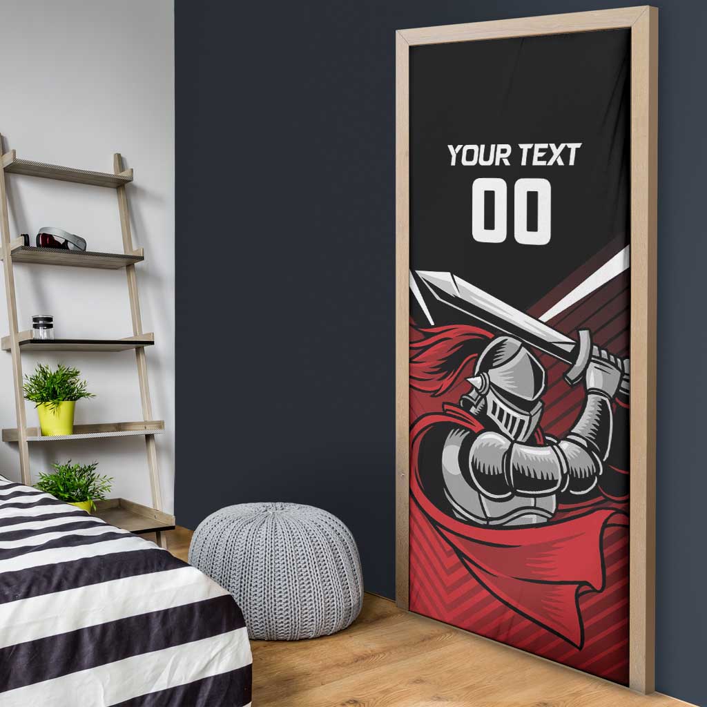 Custom Knight Riders Trinbago Cricket Door Cover Play Fight Win Repeat - Wonder Print Shop
