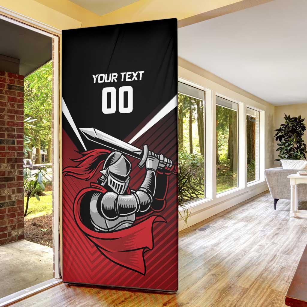 Custom Knight Riders Trinbago Cricket Door Cover Play Fight Win Repeat - Wonder Print Shop