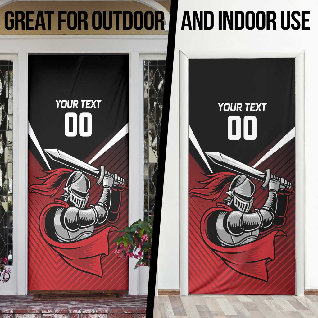Custom Knight Riders Trinbago Cricket Door Cover Play Fight Win Repeat - Wonder Print Shop