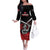 Custom Knight Riders Trinbago Cricket Family Matching Off The Shoulder Long Sleeve Dress and Hawaiian Shirt Play Fight Win Repeat LT01