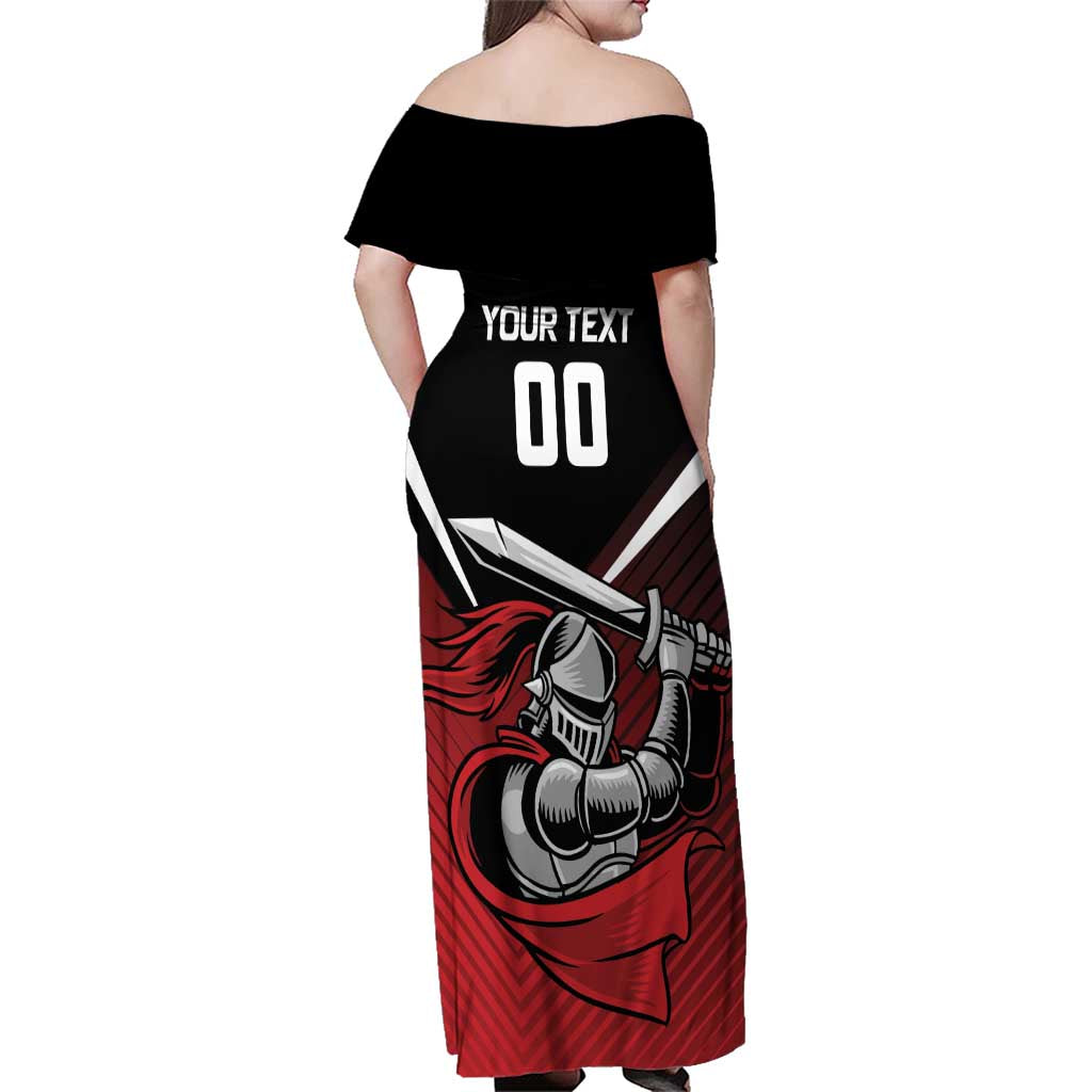 Custom Knight Riders Trinbago Cricket Family Matching Off Shoulder Maxi Dress and Hawaiian Shirt Play Fight Win Repeat LT01