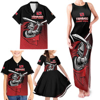 Custom Knight Riders Trinbago Cricket Family Matching Tank Maxi Dress and Hawaiian Shirt Play Fight Win Repeat LT01