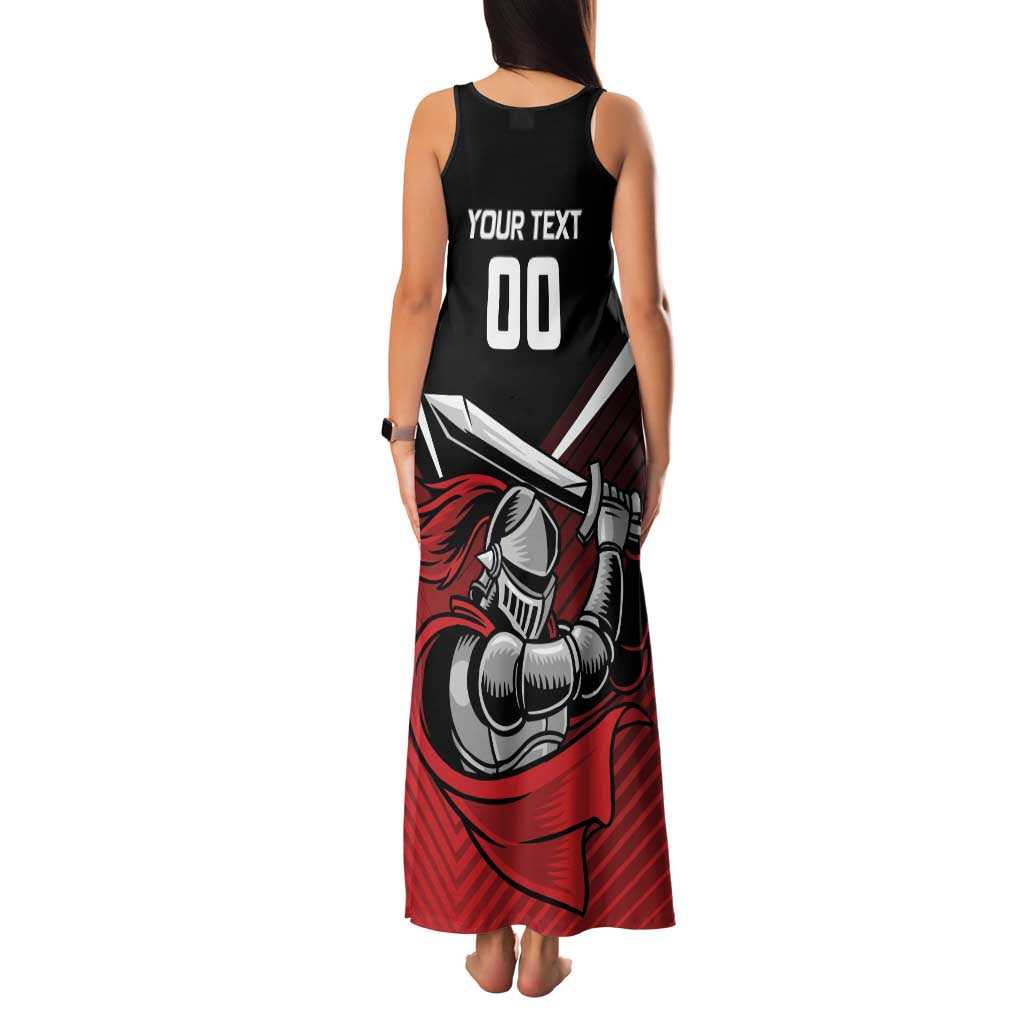 Custom Knight Riders Trinbago Cricket Family Matching Tank Maxi Dress and Hawaiian Shirt Play Fight Win Repeat LT01