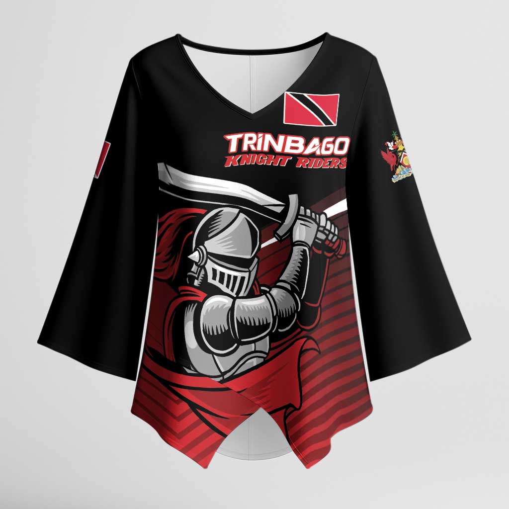 Custom Knight Riders Trinbago Cricket Kimono Sleeve Blouse Play Fight Win Repeat - Wonder Print Shop