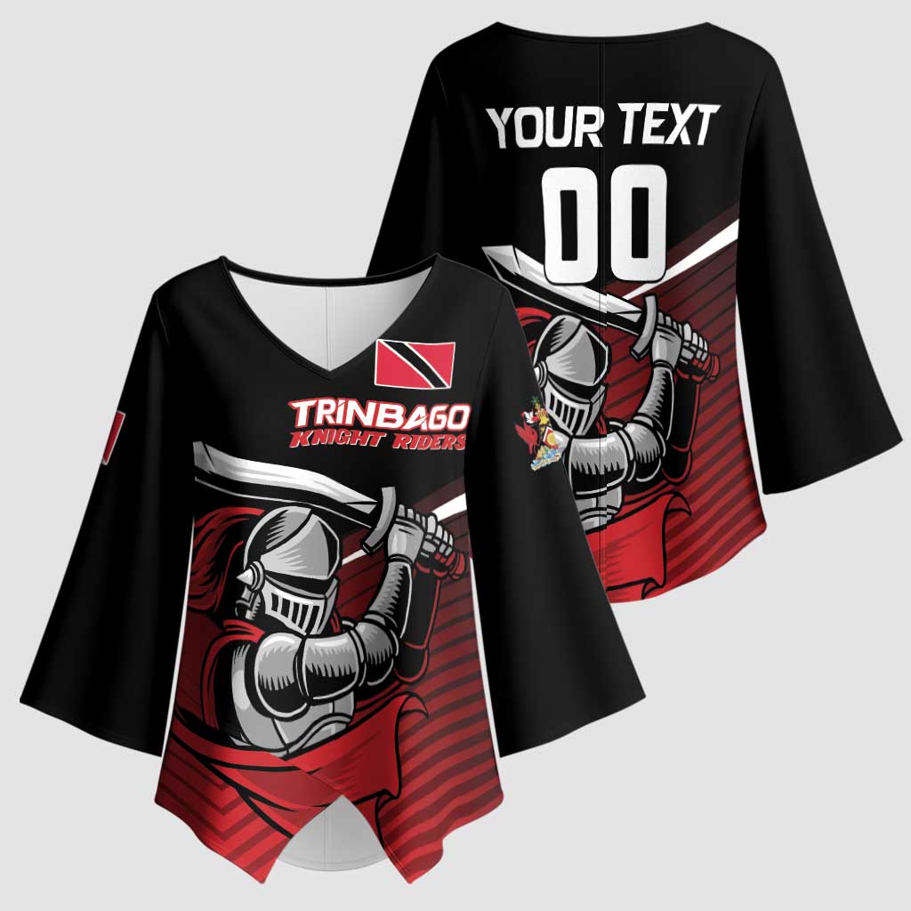 Custom Knight Riders Trinbago Cricket Kimono Sleeve Blouse Play Fight Win Repeat - Wonder Print Shop