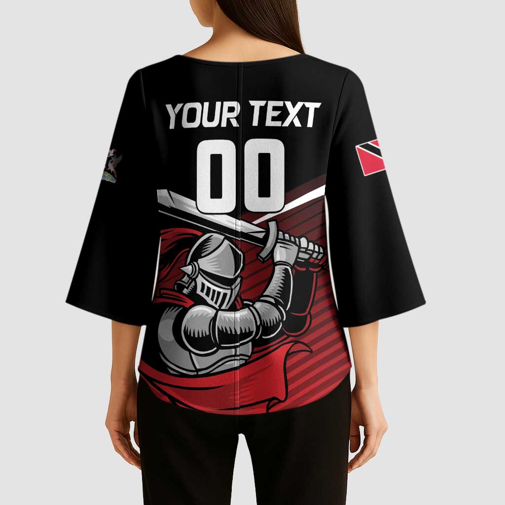 Custom Knight Riders Trinbago Cricket Kimono Sleeve Blouse Play Fight Win Repeat - Wonder Print Shop