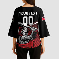 Custom Knight Riders Trinbago Cricket Kimono Sleeve Blouse Play Fight Win Repeat - Wonder Print Shop