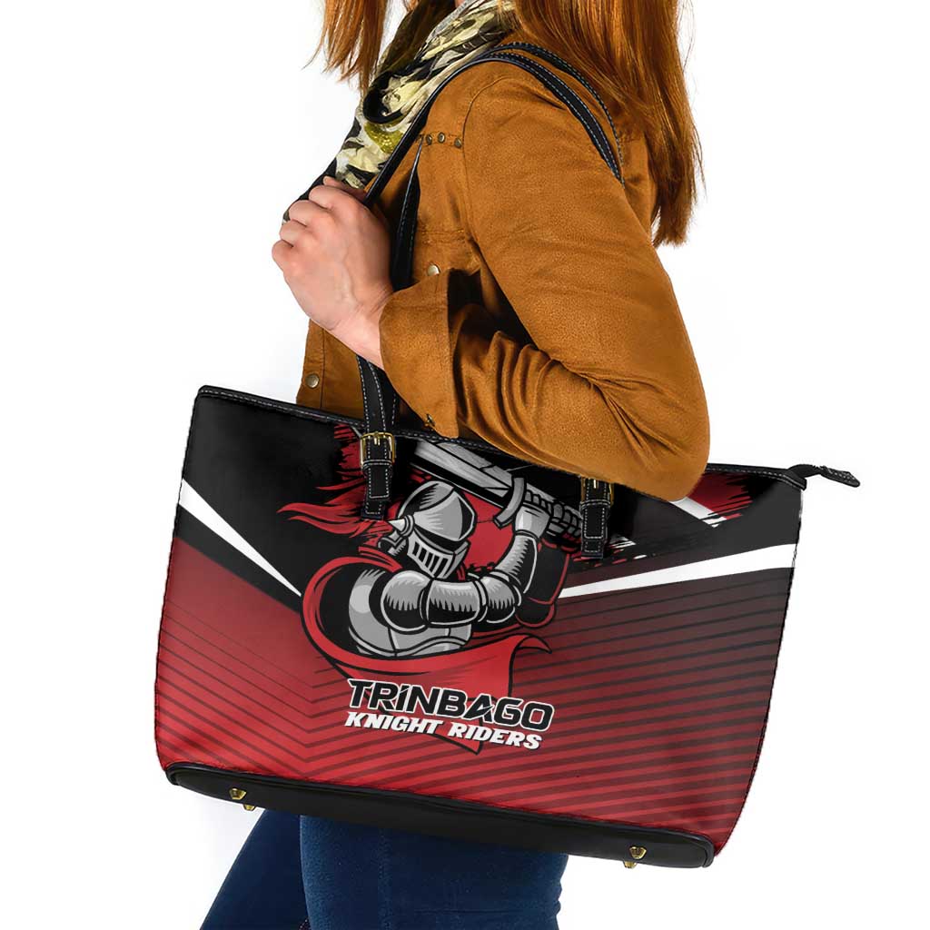 Knight Riders Trinbago Cricket Leather Tote Bag Play Fight Win Repeat LT01