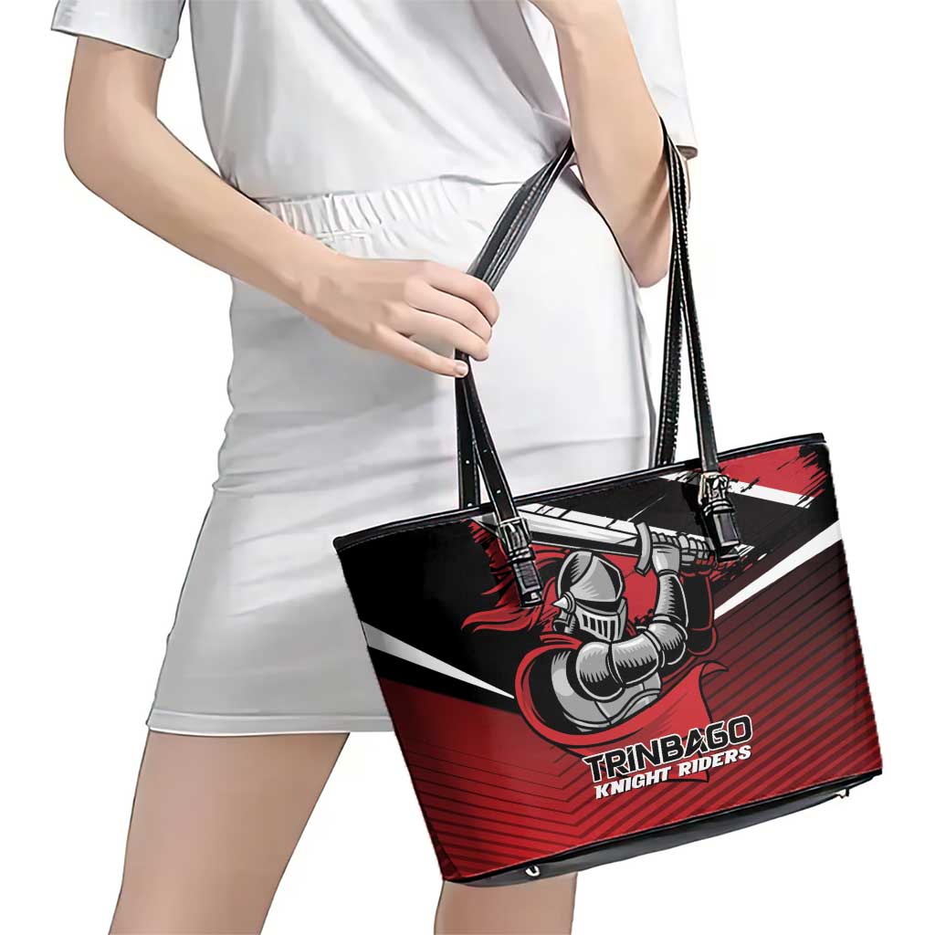 Knight Riders Trinbago Cricket Leather Tote Bag Play Fight Win Repeat LT01