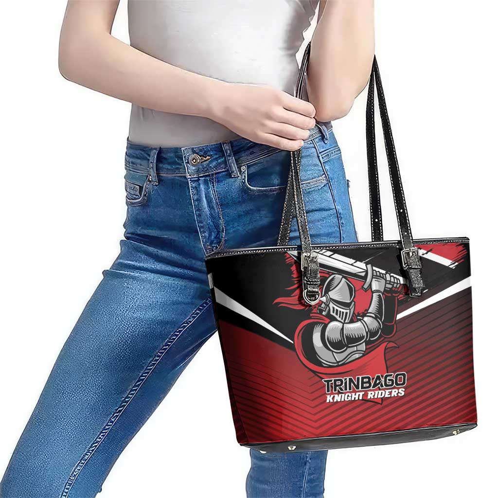 Knight Riders Trinbago Cricket Leather Tote Bag Play Fight Win Repeat LT01