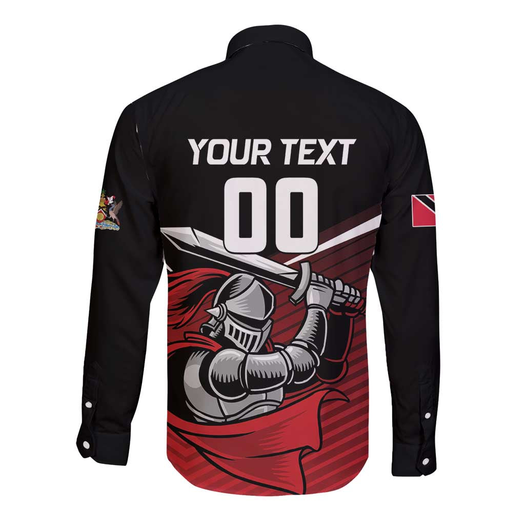 Custom Knight Riders Trinbago Cricket Long Sleeve Button Shirt Play Fight Win Repeat LT01