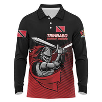 Custom Knight Riders Trinbago Cricket Long Sleeve Polo Shirt Play Fight Win Repeat LT01