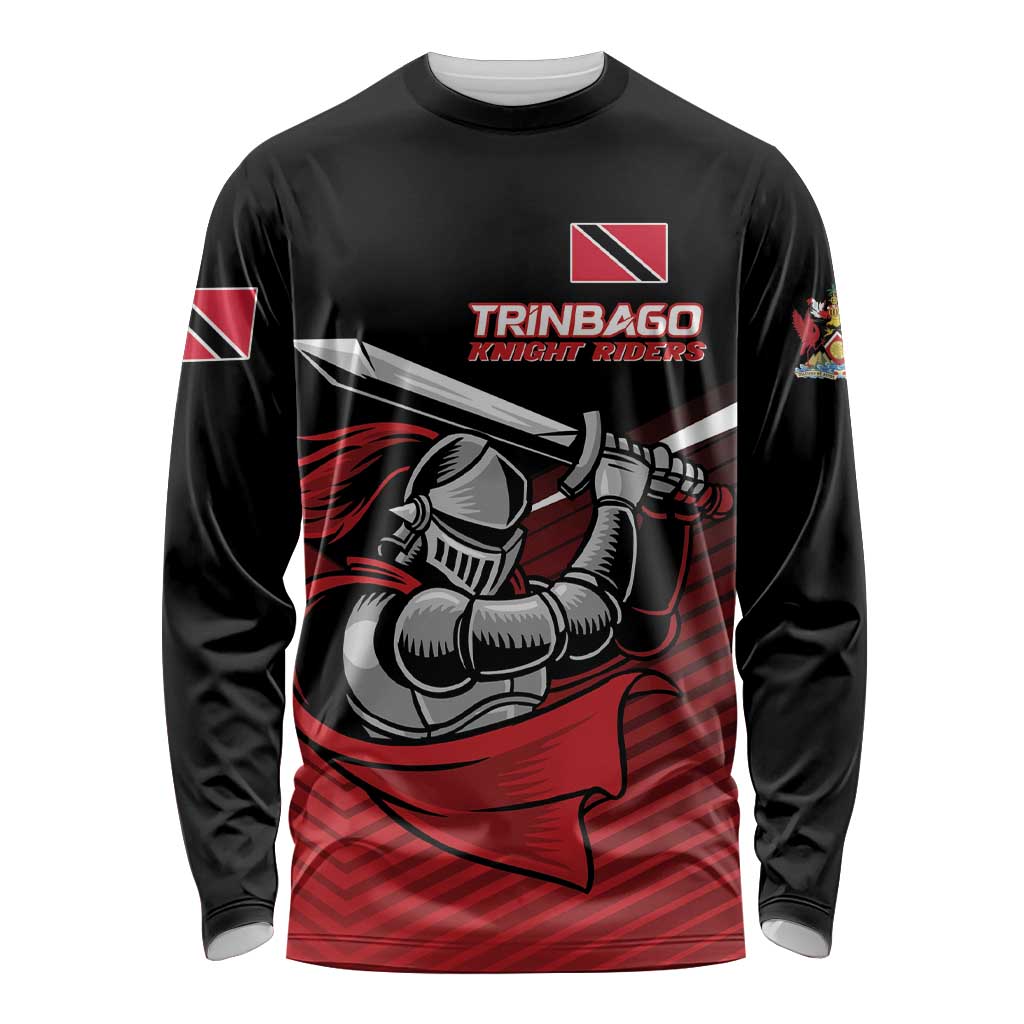 Custom Knight Riders Trinbago Cricket Long Sleeve Shirt Play Fight Win Repeat LT01