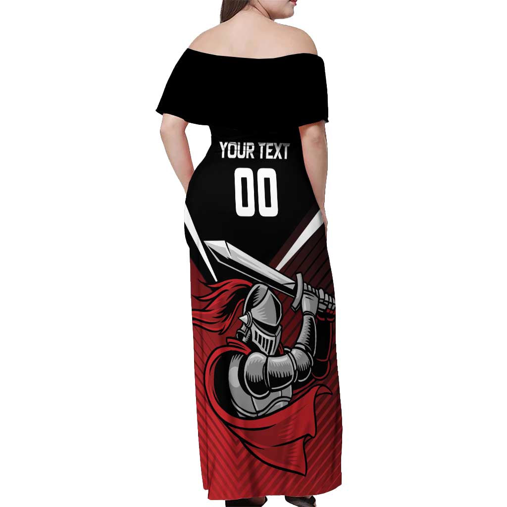 Custom Knight Riders Trinbago Cricket Off Shoulder Maxi Dress Play Fight Win Repeat LT01