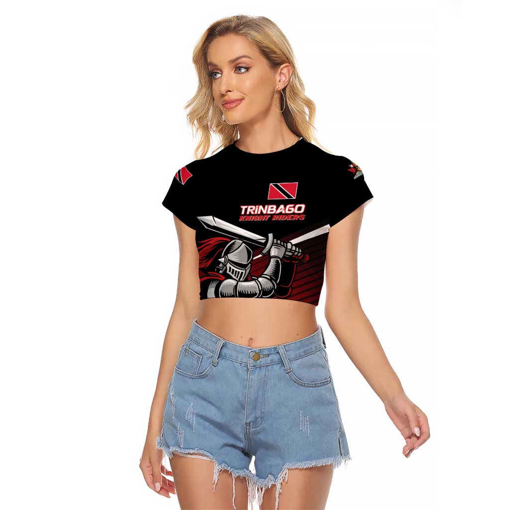 Custom Knight Riders Trinbago Cricket Raglan Cropped T Shirt Play Fight Win Repeat LT01