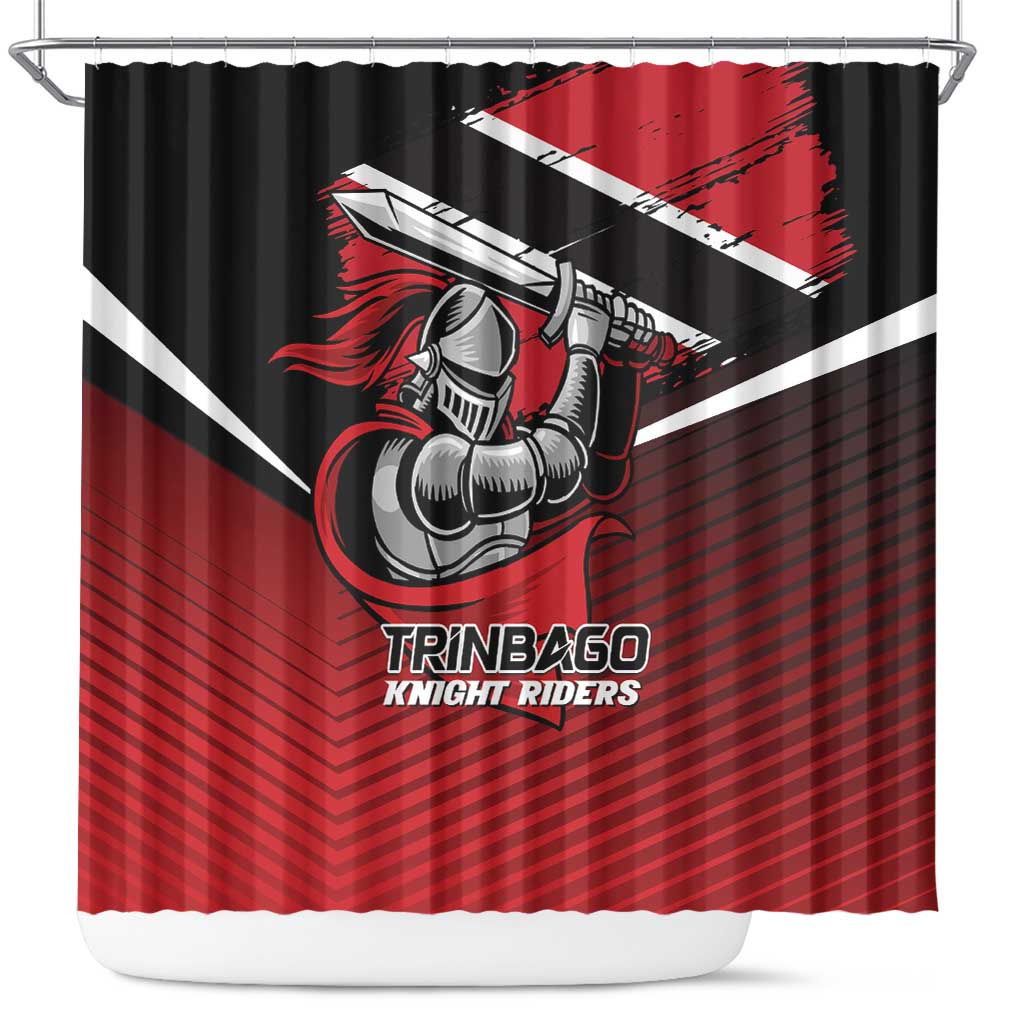 Knight Riders Trinbago Cricket Shower Curtain Play Fight Win Repeat LT01