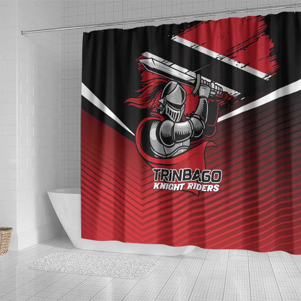 Knight Riders Trinbago Cricket Shower Curtain Play Fight Win Repeat LT01