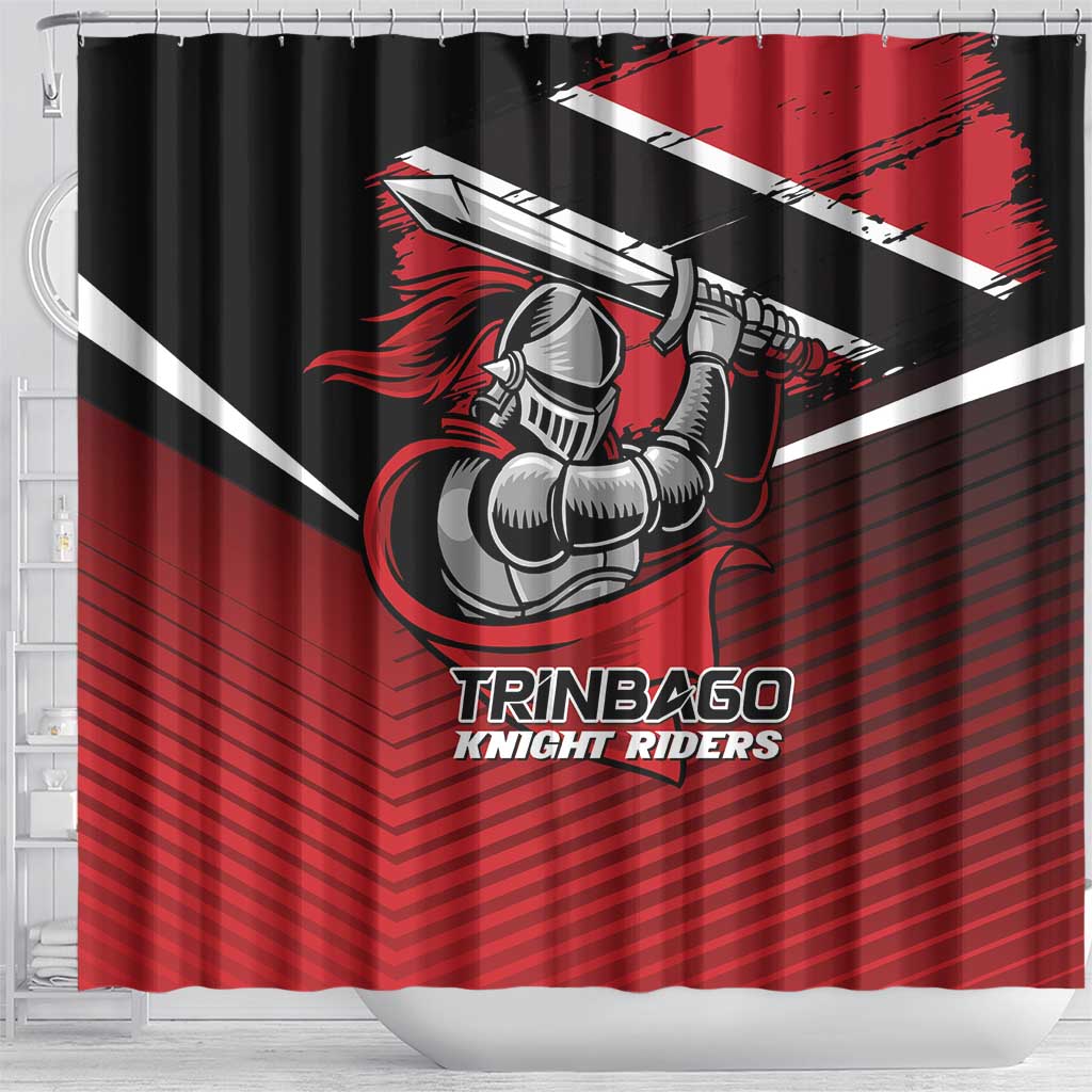 Knight Riders Trinbago Cricket Shower Curtain Play Fight Win Repeat LT01