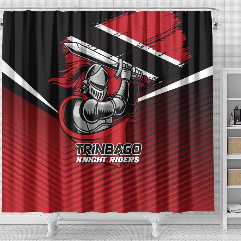 Knight Riders Trinbago Cricket Shower Curtain Play Fight Win Repeat LT01