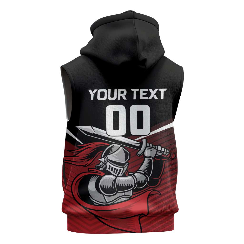 Custom Knight Riders Trinbago Cricket Sleeveless Hoodie Play Fight Win Repeat - Wonder Print Shop