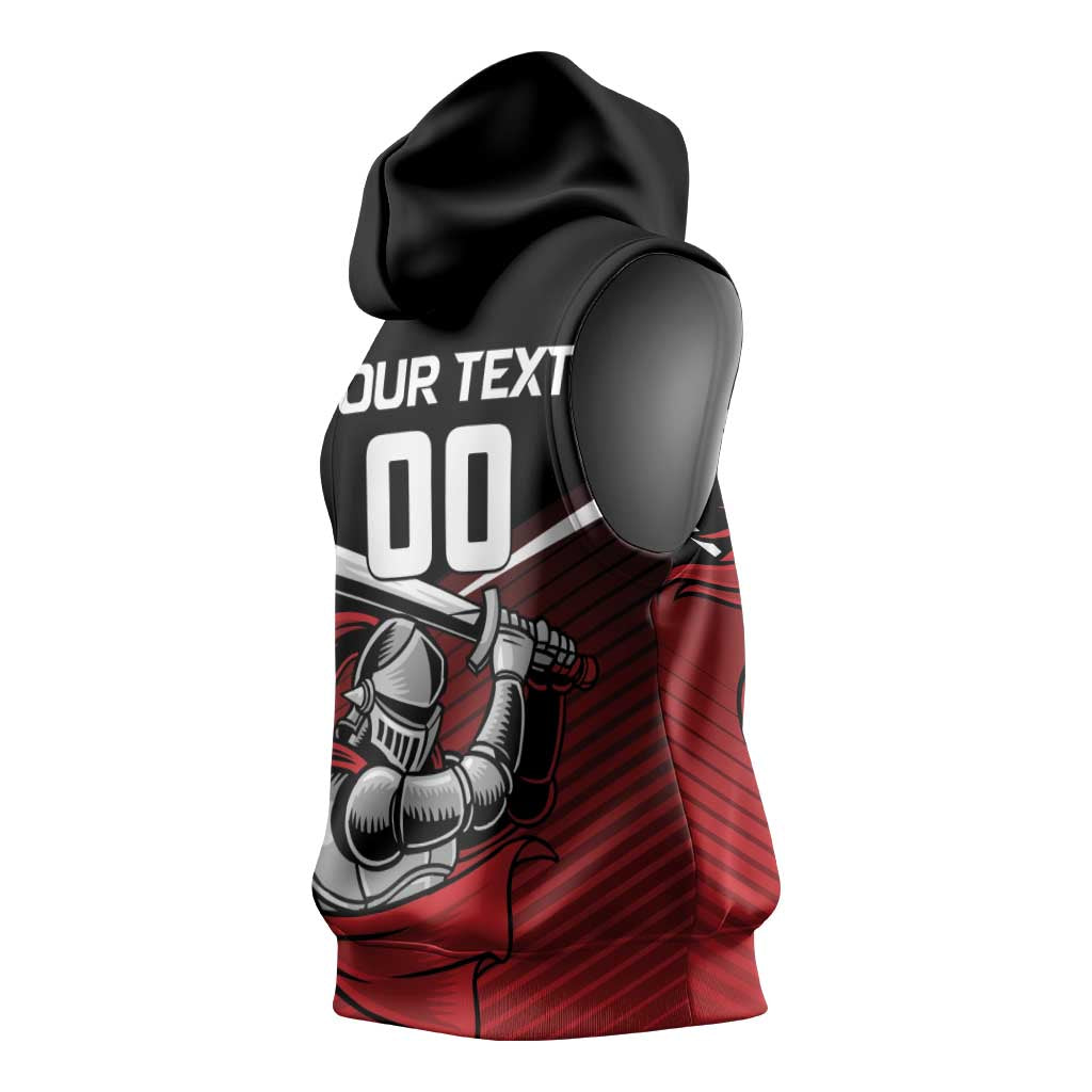 Custom Knight Riders Trinbago Cricket Sleeveless Hoodie Play Fight Win Repeat - Wonder Print Shop