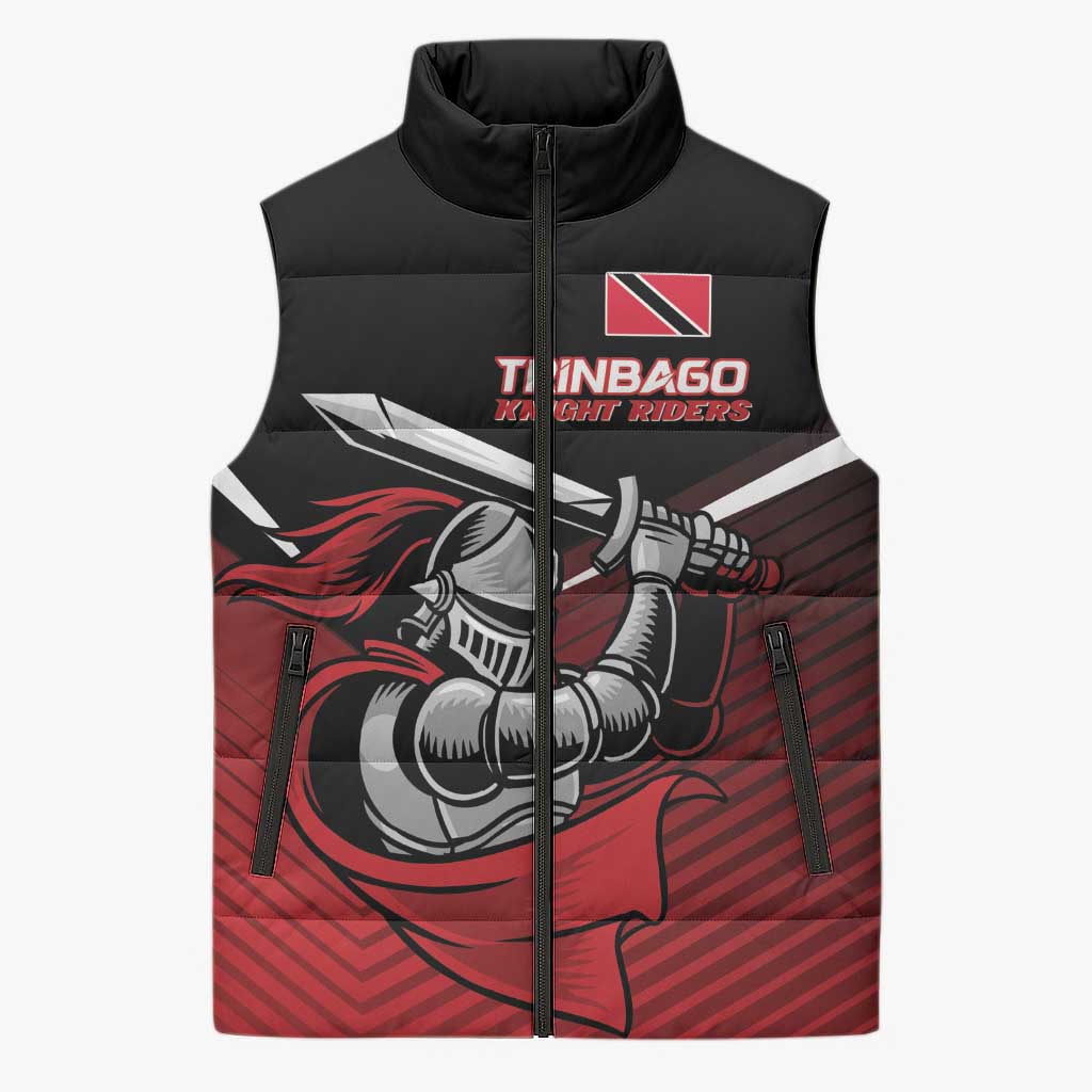 Custom Knight Riders Trinbago Cricket Sleeveless Puffer Jacket Play Fight Win Repeat - Wonder Print Shop