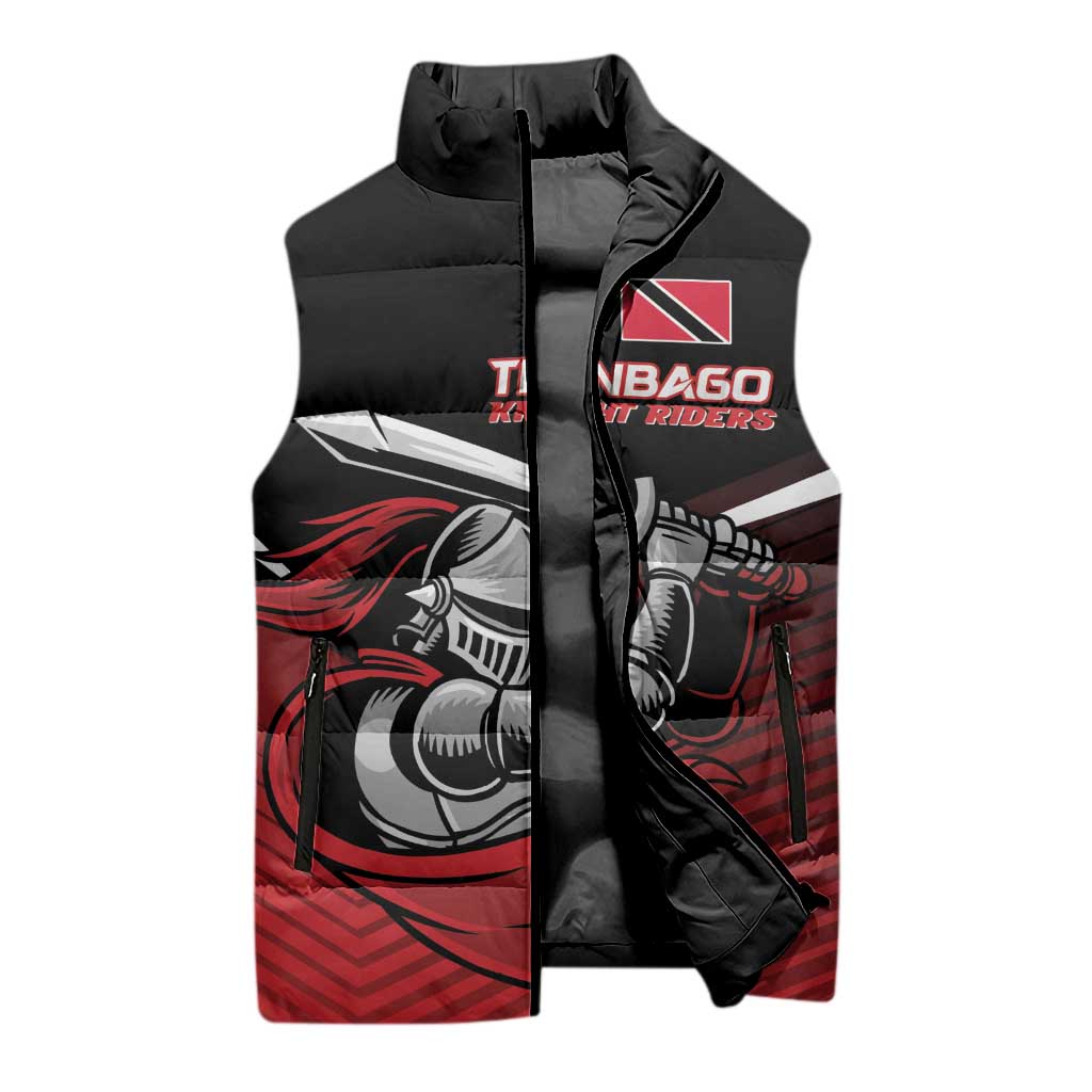 Custom Knight Riders Trinbago Cricket Sleeveless Puffer Jacket Play Fight Win Repeat - Wonder Print Shop