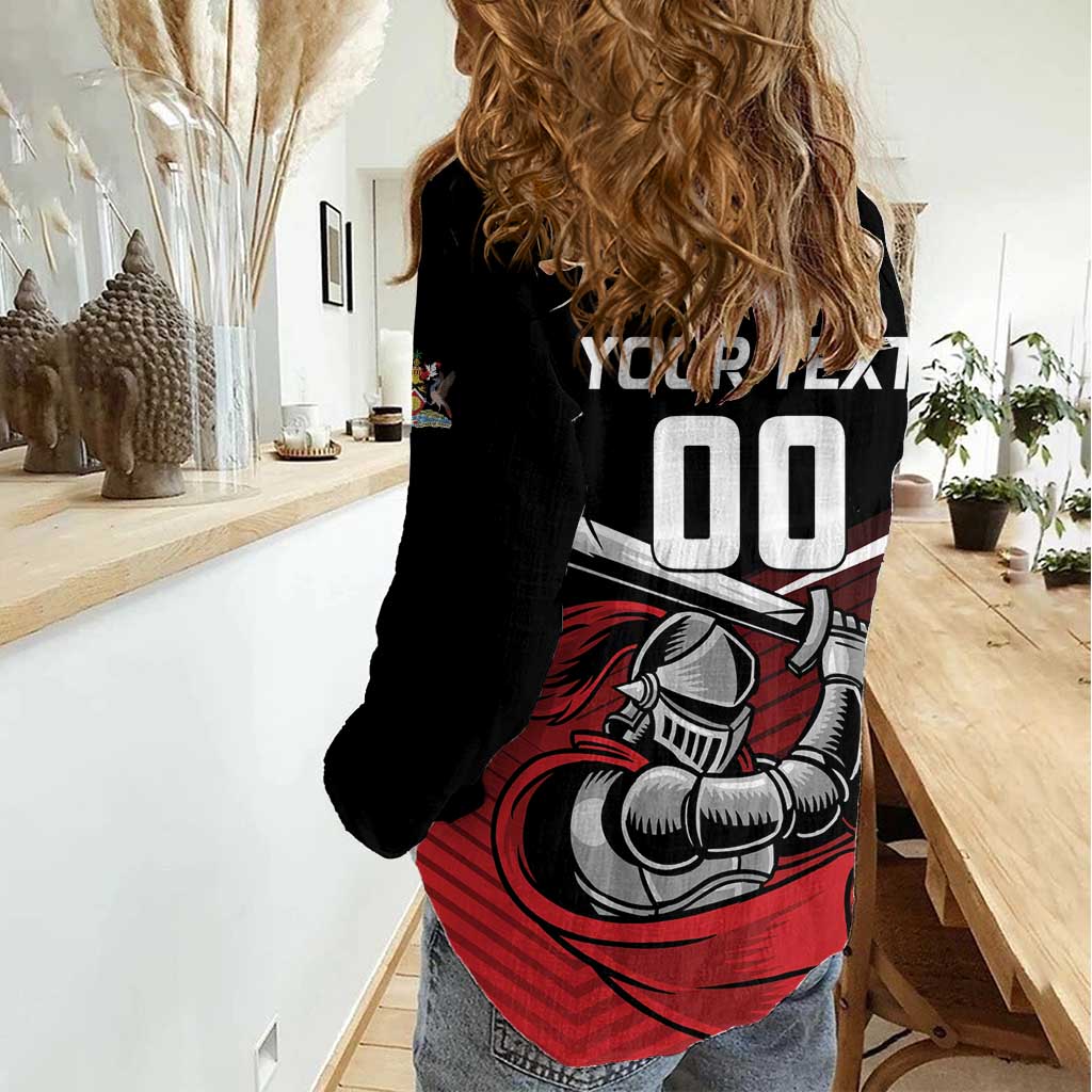 Custom Knight Riders Trinbago Cricket Women Casual Shirt Play Fight Win Repeat LT01