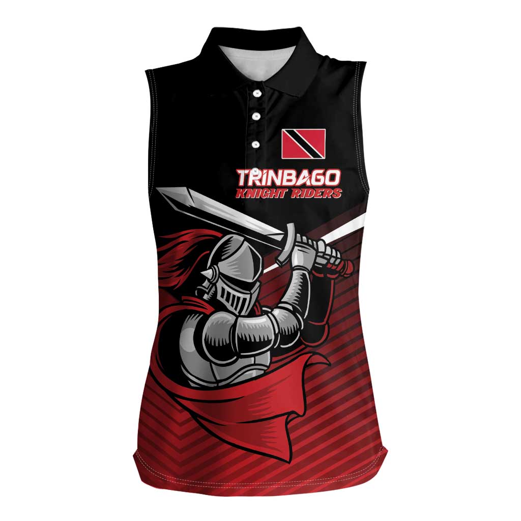 Custom Knight Riders Trinbago Cricket Women Sleeveless Polo Shirt Play Fight Win Repeat LT01