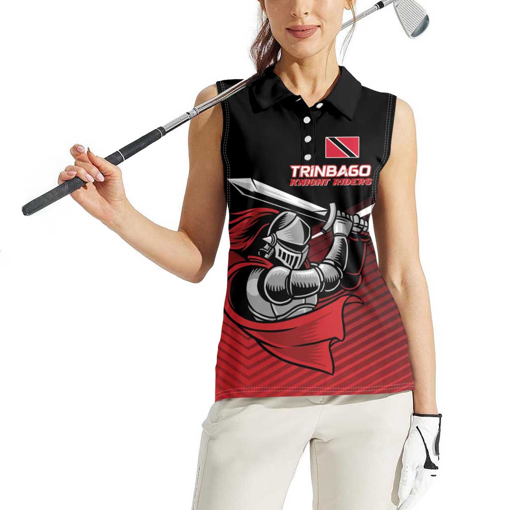 Custom Knight Riders Trinbago Cricket Women Sleeveless Polo Shirt Play Fight Win Repeat LT01