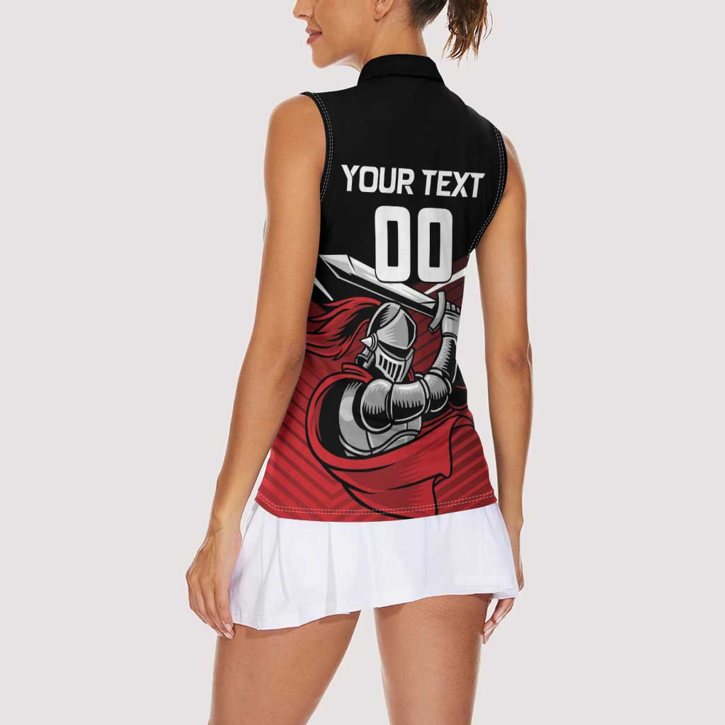 Custom Knight Riders Trinbago Cricket Women Sleeveless Polo Shirt Play Fight Win Repeat LT01