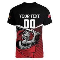 Custom Knight Riders Trinbago Cricket Women V-Neck T-Shirt Play Fight Win Repeat LT01