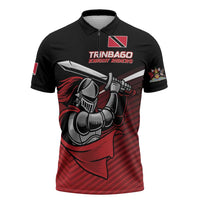 Custom Knight Riders Trinbago Cricket Zipper Polo Shirt Play Fight Win Repeat - Wonder Print Shop