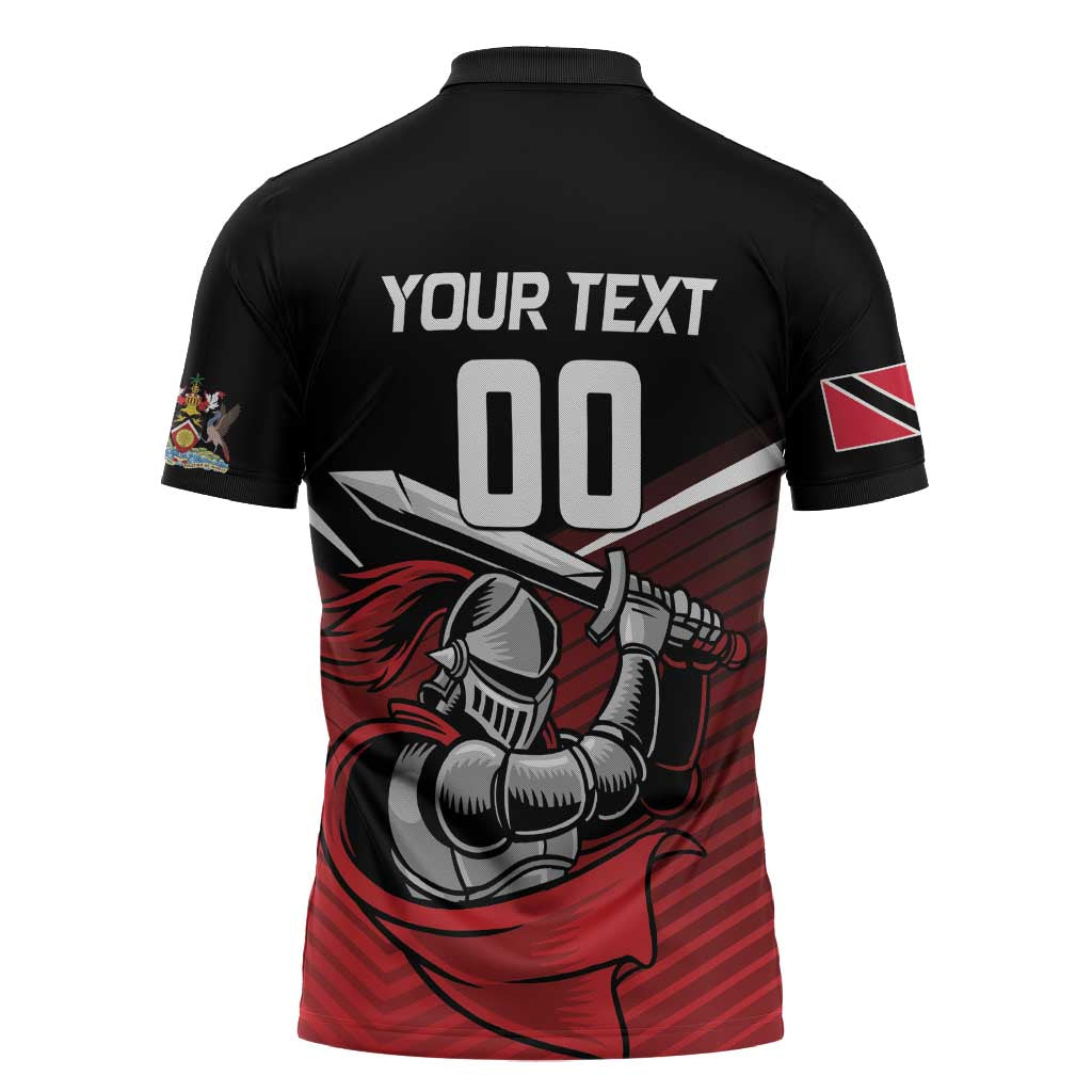 Custom Knight Riders Trinbago Cricket Zipper Polo Shirt Play Fight Win Repeat - Wonder Print Shop