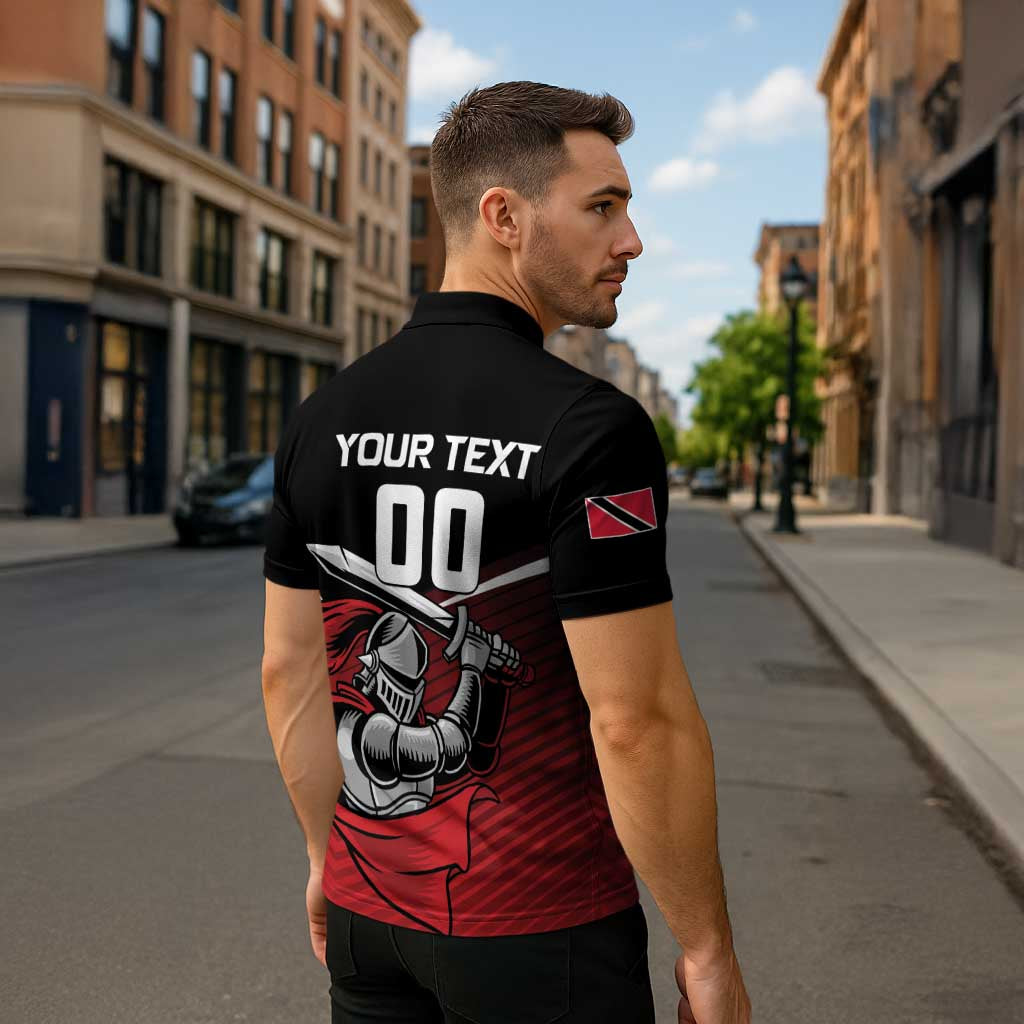 Custom Knight Riders Trinbago Cricket Zipper Polo Shirt Play Fight Win Repeat - Wonder Print Shop