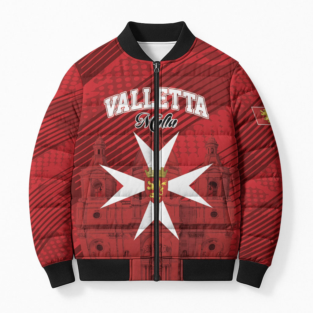 Personalised Malta Valletta Bomber Puffer Jacket St Johns Cathedral