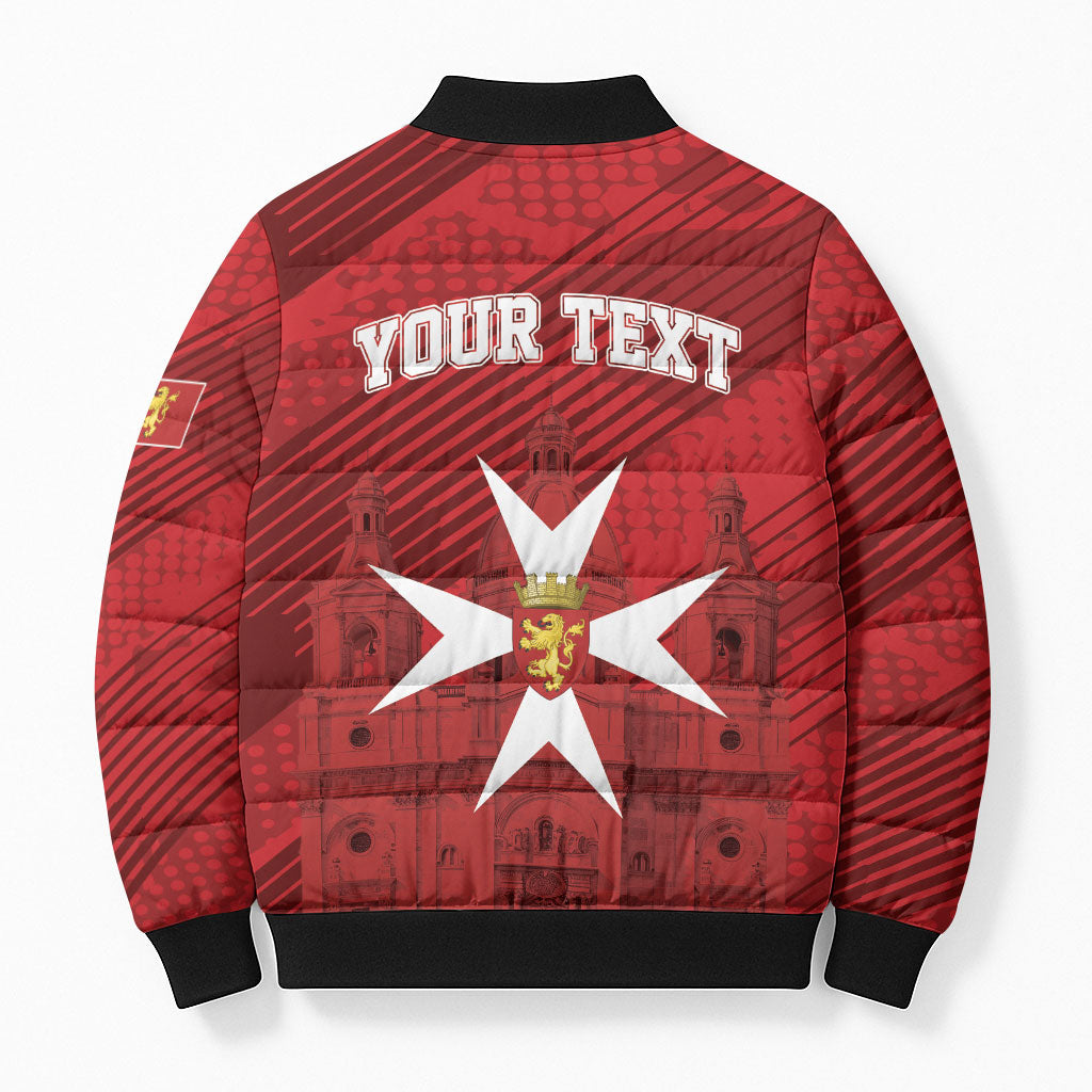 Personalised Malta Valletta Bomber Puffer Jacket St Johns Cathedral