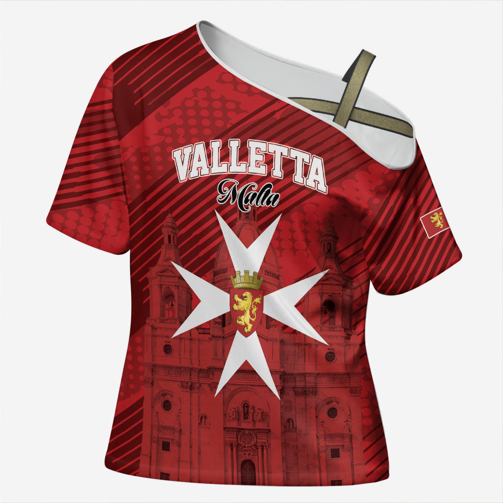 Personalised Malta Valletta Cross Shoulder Shirt St Johns Cathedral