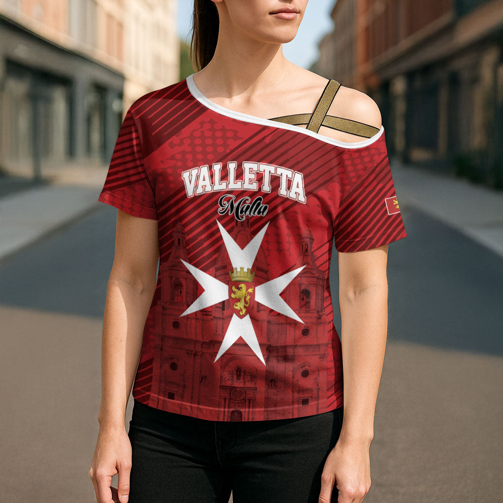 Personalised Malta Valletta Cross Shoulder Shirt St Johns Cathedral