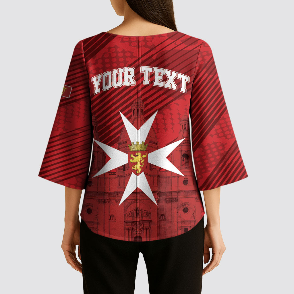 Personalised Malta Valletta Kimono Sleeve Blouse St Johns Cathedral