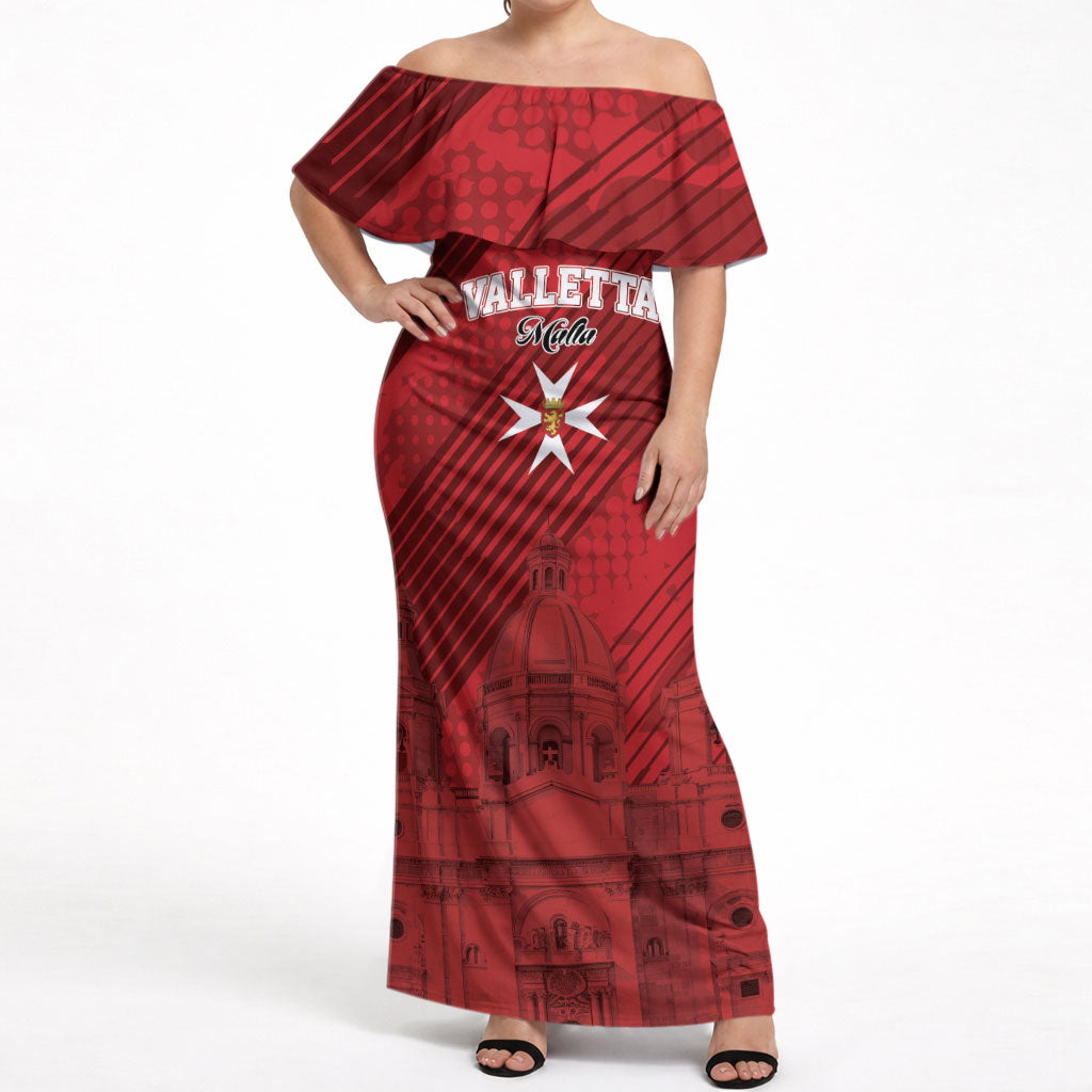 Personalised Malta Valletta Off Shoulder Maxi Dress St Johns Cathedral