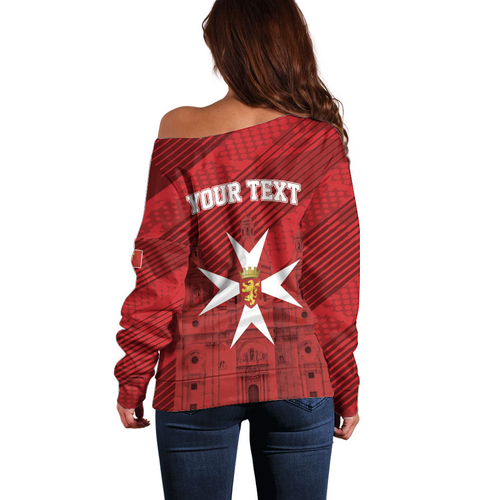 Personalised Malta Valletta Off Shoulder Sweater St Johns Cathedral