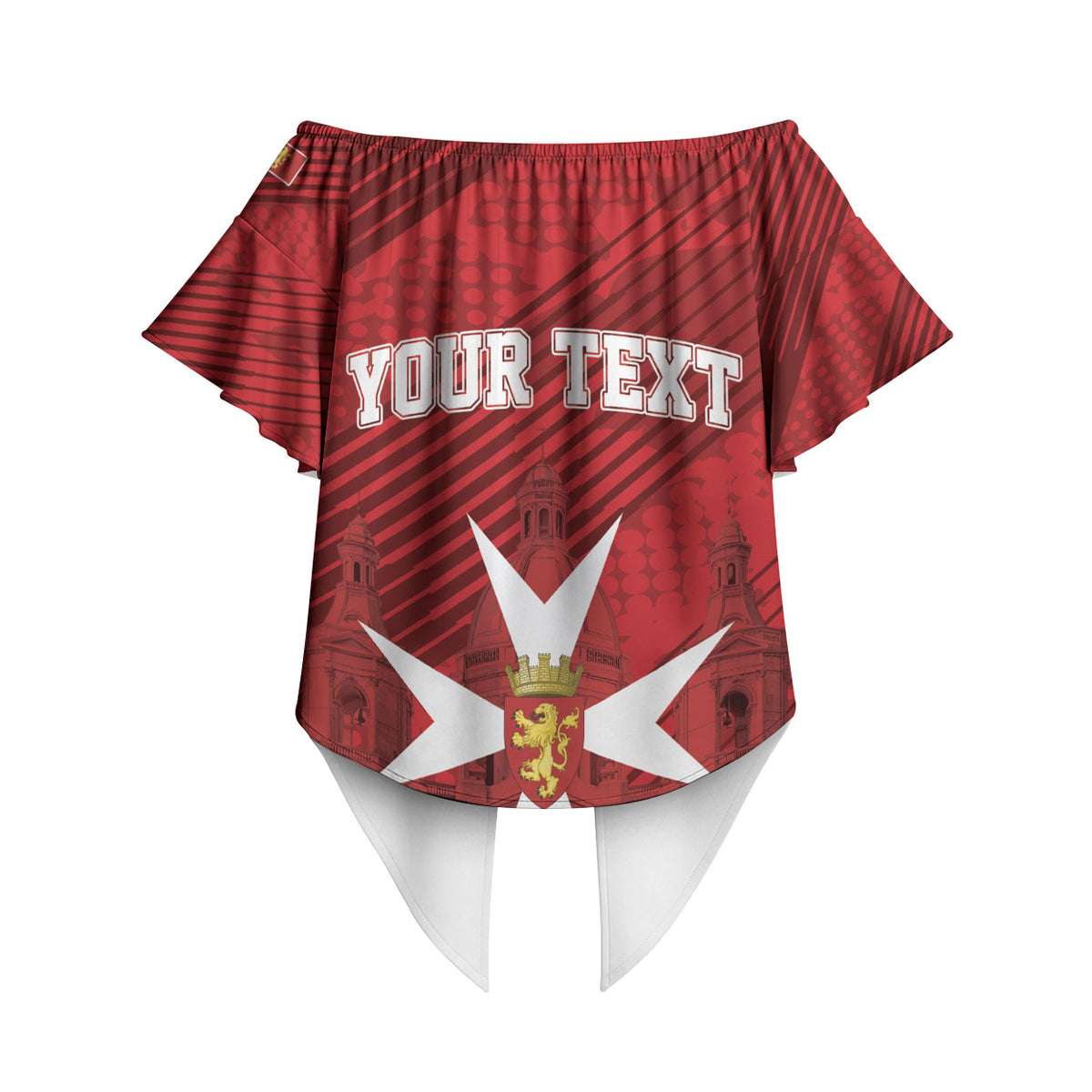 Personalised Malta Valletta Off Shoulder Wrap Waist Top St Johns Cathedral