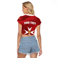 Personalised Malta Valletta Raglan Cropped T Shirt St Johns Cathedral