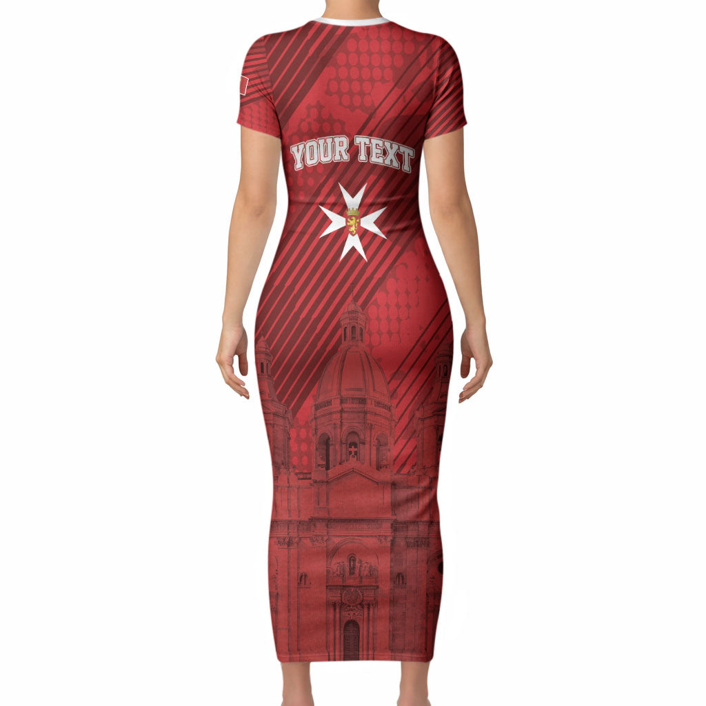 Personalised Malta Valletta Short Sleeve Bodycon Dress St Johns Cathedral
